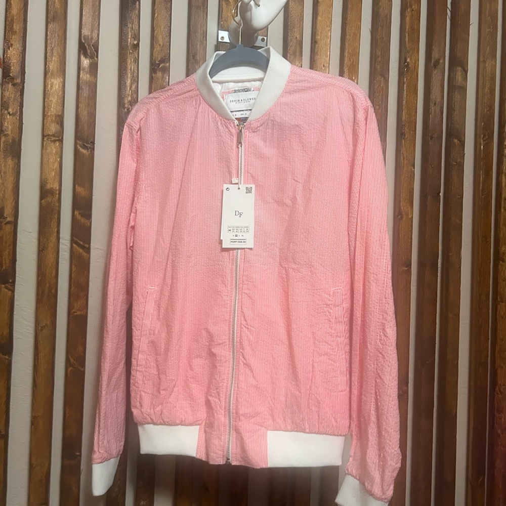 Denim & Flower seersucker Bomber Jacket